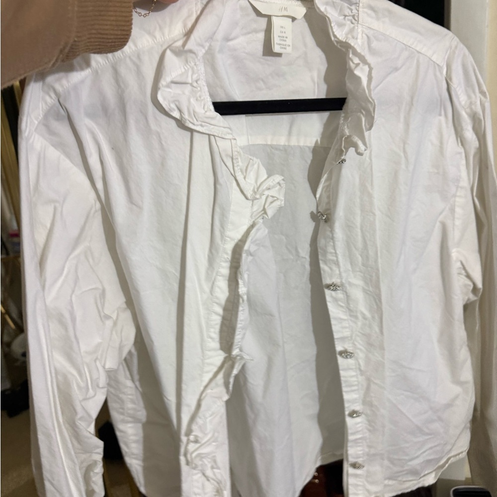 H&M White Ruffled Blouse - Picture 6 of 7